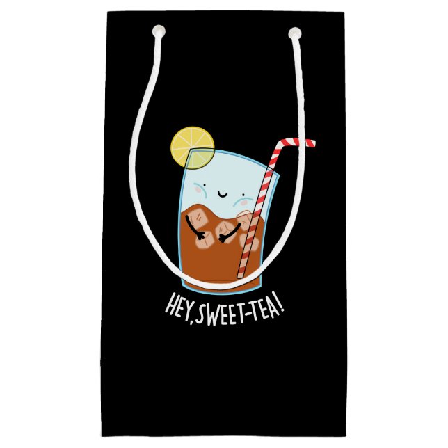 Sacola Para Presentes Pequena Hey Swee Tea Funny Sweet Pun Dark BG (Frente)