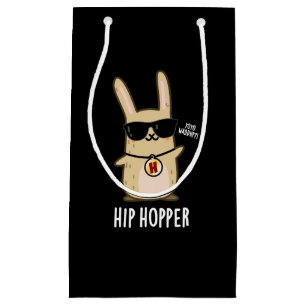Sacola Para Presentes Pequena Hip Hopper Engraçado Coelho Coelho Pun Escuro BG