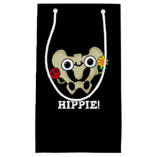 Sacola Para Presentes Pequena Hippie Funny Hip Bone Pun Dark BG