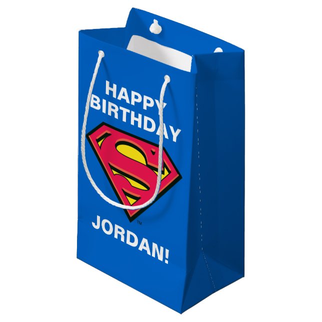 Sacola Para Presentes Pequena HISTÓRIAS EM QUADRINHOS DC | Superman | Logotipo c (Frente inclinada)
