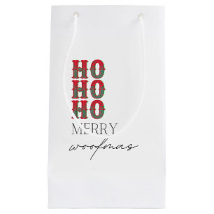Sacola Para Presentes Pequena Ho Ho Feliz Woofmas
