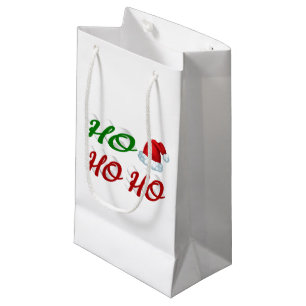Sacola Para Presentes Pequena Ho Ho Santa Hat Graduação verde de Natal