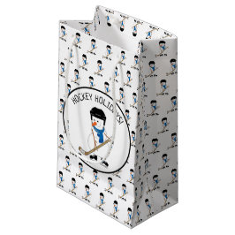 Sacola Para Presentes Pequena Hockey Holidays Hockey Snowman Pequeno Snowman Bag