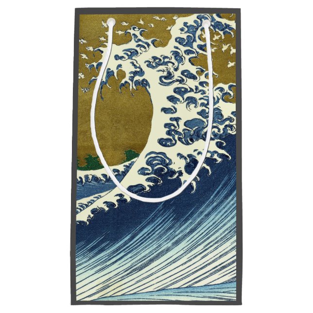 Sacola Para Presentes Pequena Hokusai Big Wave Japão Art (Frente)