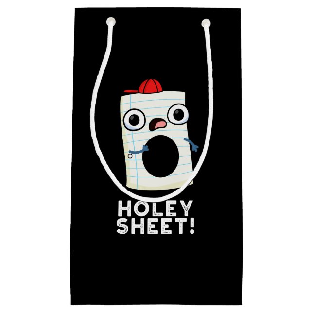 Sacola Para Presentes Pequena Holey Sheet Funny Paper Pun Dark BG (Frente)