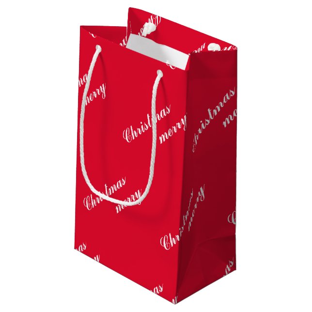 Sacola Para Presentes Pequena Holiday Cheer Christmas Small Gift Bag for Festive (Verso inclinado)