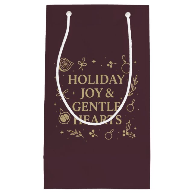 Sacola Para Presentes Pequena Holiday Joy Gift Bag (Frente)