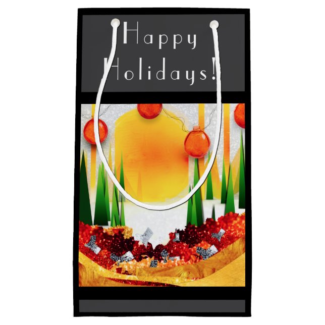 SACOLA PARA PRESENTES PEQUENA HOLIDAY SUNSHINE WITHIN THE PINES :) (Frente)