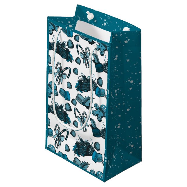 Sacola Para Presentes Pequena Holiday Sweets- Ice (Solid) (Frente inclinada)