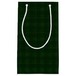 Sacola Para Presentes Pequena Holly Berry Green Tartan Gift Bag