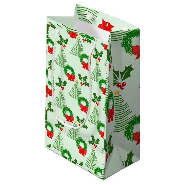 Sacola Para Presentes Pequena Holly e Árvores e Mortes, Oh Meu Deus! (Frente inclinada)