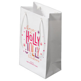 Sacola Para Presentes Pequena "Holly Jolly", Natal personalizado
