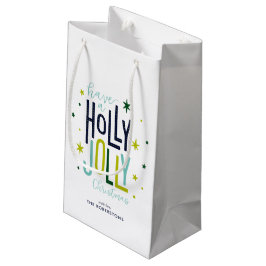 Sacola Para Presentes Pequena "Holly Jolly", Natal personalizado