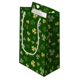 SACOLA PARA PRESENTES PEQUENA HORAS DE VERDE E DOURADO GLITTER OLHAM ESCASSEZ