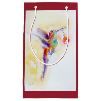 Sacola Para Presentes Pequena Hummingbird com ornamento