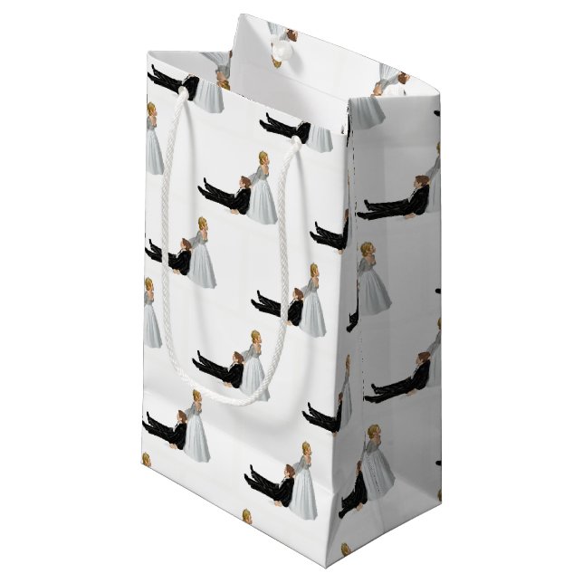 Sacola Para Presentes Pequena humor de casamento (Frente inclinada)