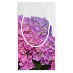Sacola Para Presentes Pequena Hydrangeas Rosa e Azul