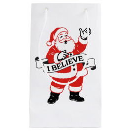 Sacola Para Presentes Pequena I Believe in Santa - Vintage Art