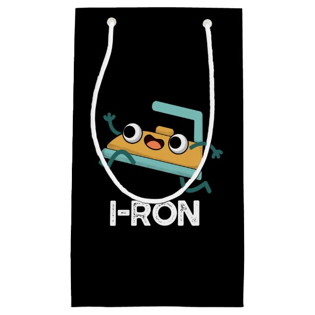 Sacola Para Presentes Pequena I-ron Funny Running Iron Pun Dark BG (Frente)