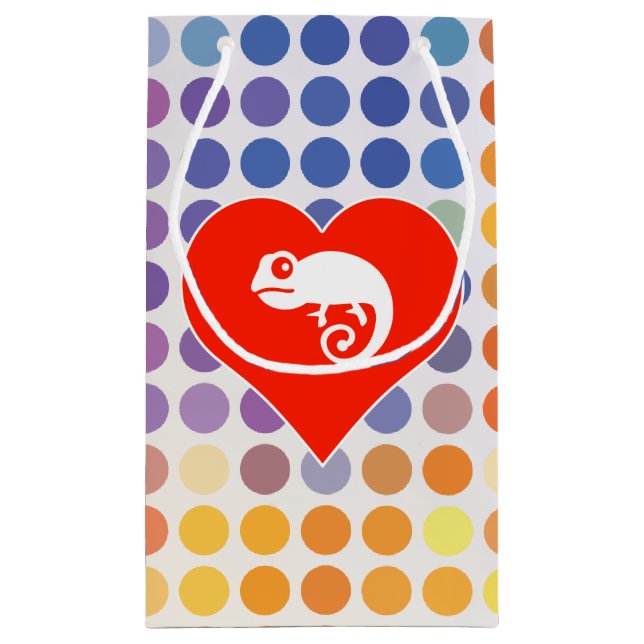 Sacola Para Presentes Pequena Ícone do camaleão (Verso)