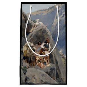 Sacola Para Presentes Pequena Ícones Nativos Americanos: Guerreiros Apache, Cava
