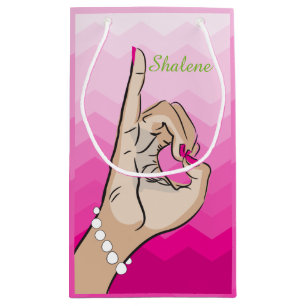 Sacola Para Presentes Pequena Ilustração feminino da vida do círculo estudant