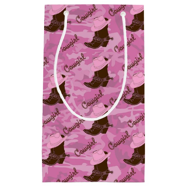 Sacola Para Presentes Pequena Impressão de Hat e Boots Gift Bag (Frente)