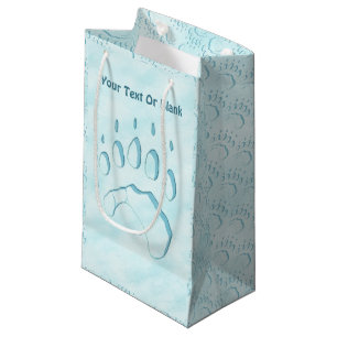 Sacola Para Presentes Pequena Impressão de Pata de Urso Polar