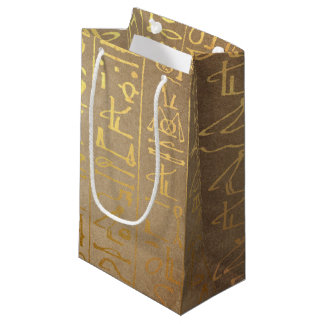 Sacola Para Presentes Pequena Impressão egípcio Dourado do papel dos