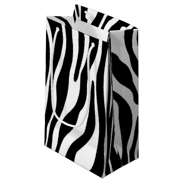 Sacola Para Presentes Pequena Impressão Zebra (Frente inclinada)
