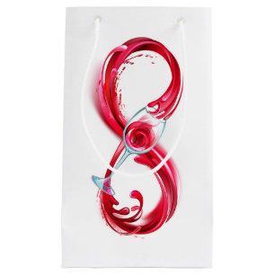 Sacola Para Presentes Pequena Infinidade com vinho tinto