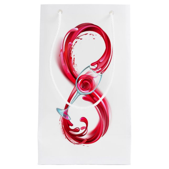Sacola Para Presentes Pequena Infinidade com vinho tinto (Frente)