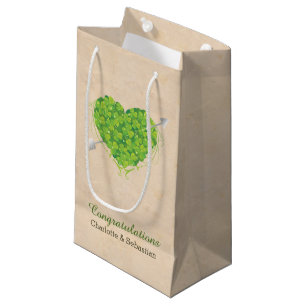 Sacola Para Presentes Pequena Irish Wedding Shamrock Heart