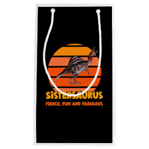 Sacola Para Presentes Pequena Irmãs Engraçadas Dinossauro Irmã Humor Design