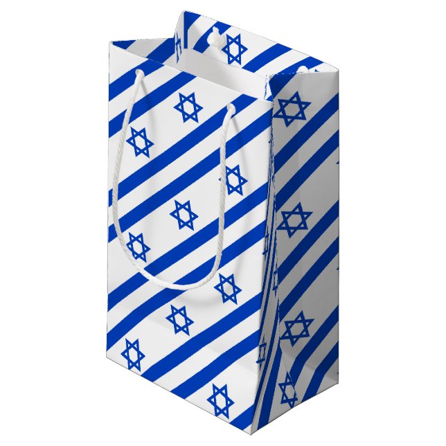 Sacola Para Presentes Pequena Israel bandeira azul Estrela de David (Frente inclinada)