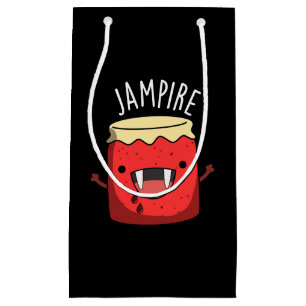 Sacola Para Presentes Pequena Jam-pire Funny Vampire Jam Pun Dark BG