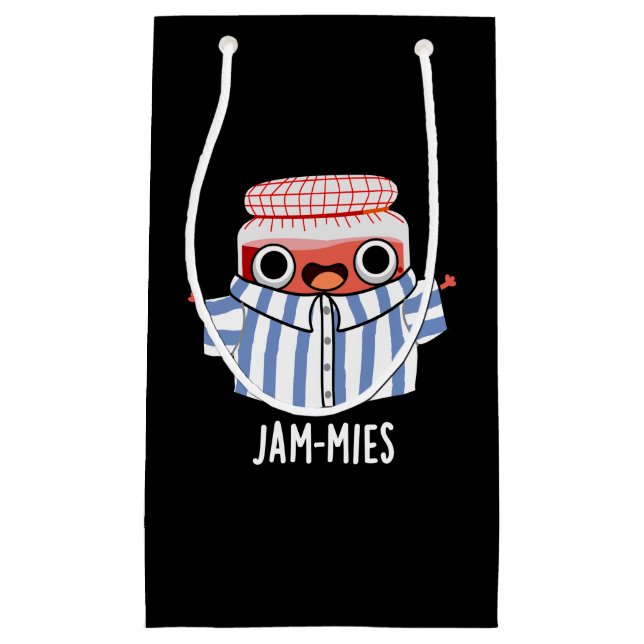 Sacola Para Presentes Pequena Jammies Funny Pajama Jam Pun Dark BG (Frente)