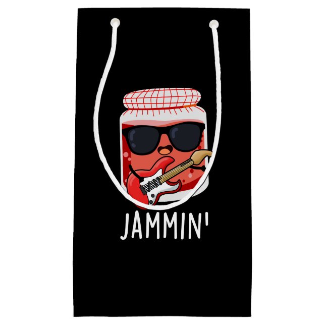 Sacola Para Presentes Pequena Jammin Funny Rocker Jam Pun (Frente)
