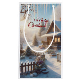 Sacola Para Presentes Pequena Jardim de Algodão do Inverno de Férias