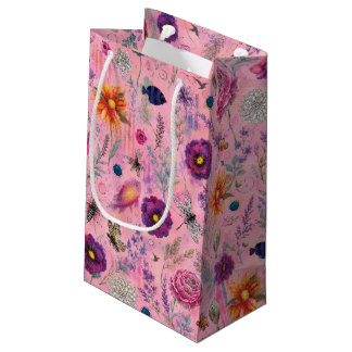 Sacola Para Presentes Pequena Jardim Florido Caprichoso