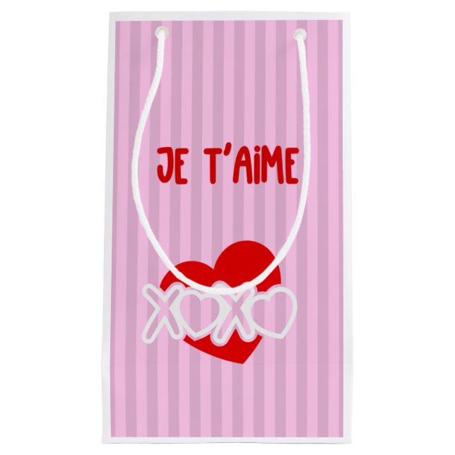 Sacola Para Presentes Pequena Je t’aime (Frente)
