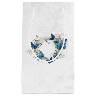 Sacola Para Presentes Pequena Jewelry Heart with Butterflies Morpho