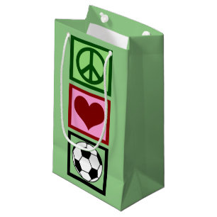 Sacola Para Presentes Pequena Jogador de futebol do Peace Love - Futebol Verde d