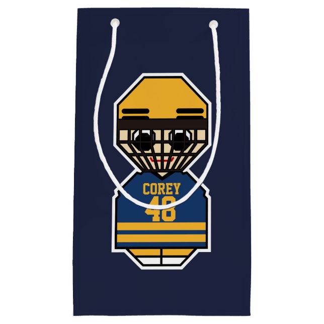 Sacola Para Presentes Pequena Jogador de hóquei em gelo (Frente)