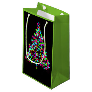 Sacola Para Presentes Pequena Joias da Árvore de Natal em Verde