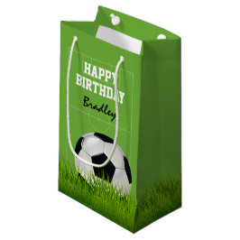 Sacola Para Presentes Pequena Jovens Futebol Feliz Aniversário | Personalizado