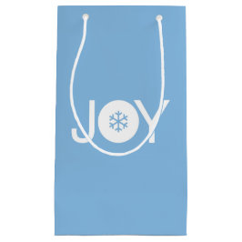 Sacola Para Presentes Pequena Joy Christmas Blue Gift Bag
