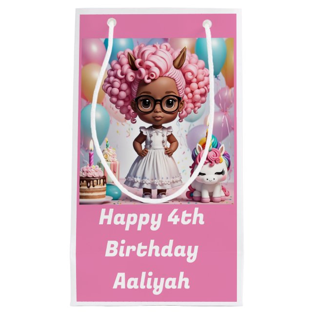 Sacola Para Presentes Pequena "Joy Unicorn" (Frente)