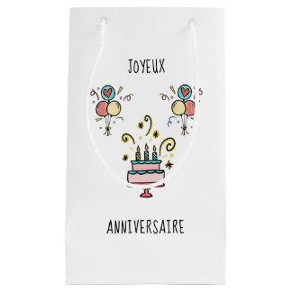 Sacola Para Presentes Pequena Joyeux Anniversaire | Happy Birthday