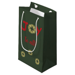 Sacola Para Presentes Pequena Joyous Light Hearted Wreath Christmas Gift Bag